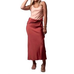 NEW MON RENN duet midi dress in apricot & clay